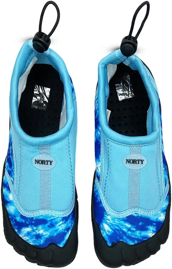 NORTY - Big Boys Aqua Socks Wave Water Shoes - Waterproof Slip-Ons for Pool, Beach, Lake and Sport