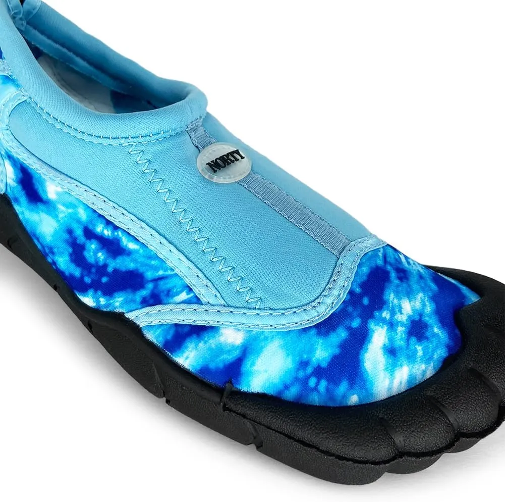 NORTY - Big Boys Aqua Socks Wave Water Shoes - Waterproof Slip-Ons for Pool, Beach, Lake and Sport