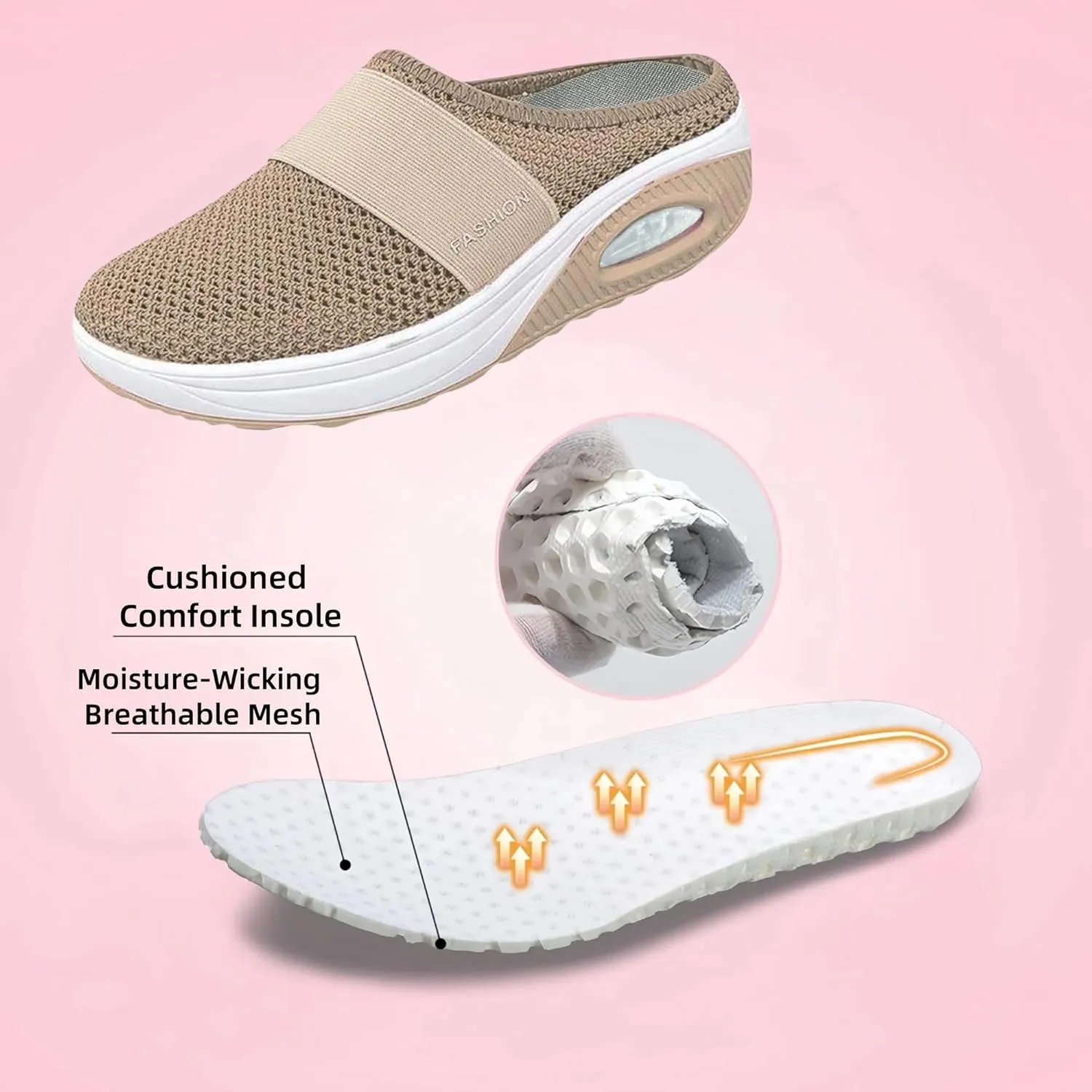 Orthopedic Shoes for Women Slip ons Diabetic Air-Cushion Walking Shoes with Arch-Support Comfortable Breathable Shoes