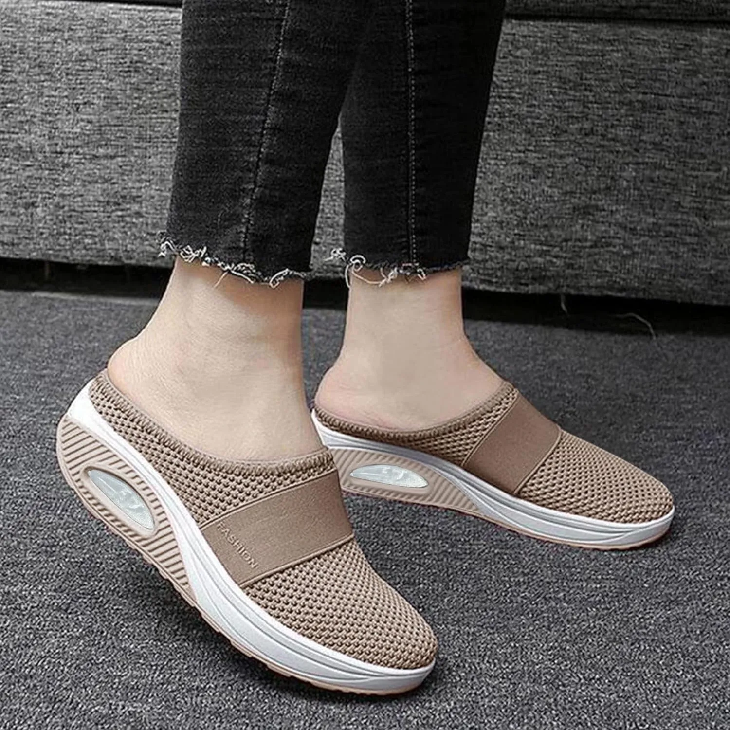 Orthopedic Shoes for Women Slip ons Diabetic Air-Cushion Walking Shoes with Arch-Support Comfortable Breathable Shoes