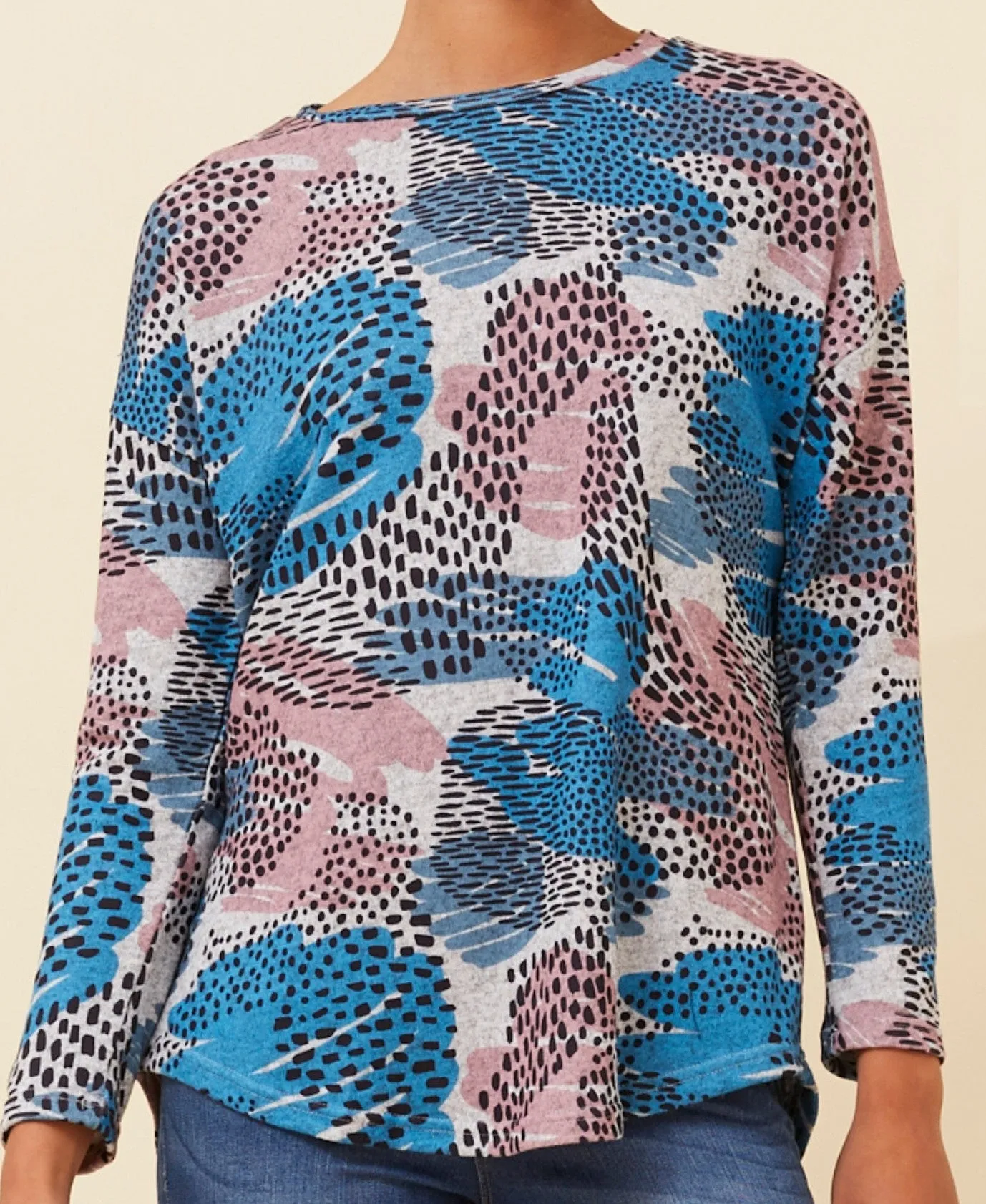 Paige Abstract Top Multi Blue
