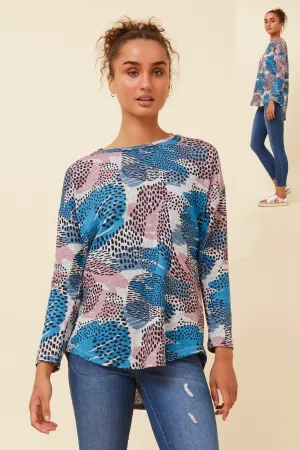 Paige Abstract Top Multi Blue