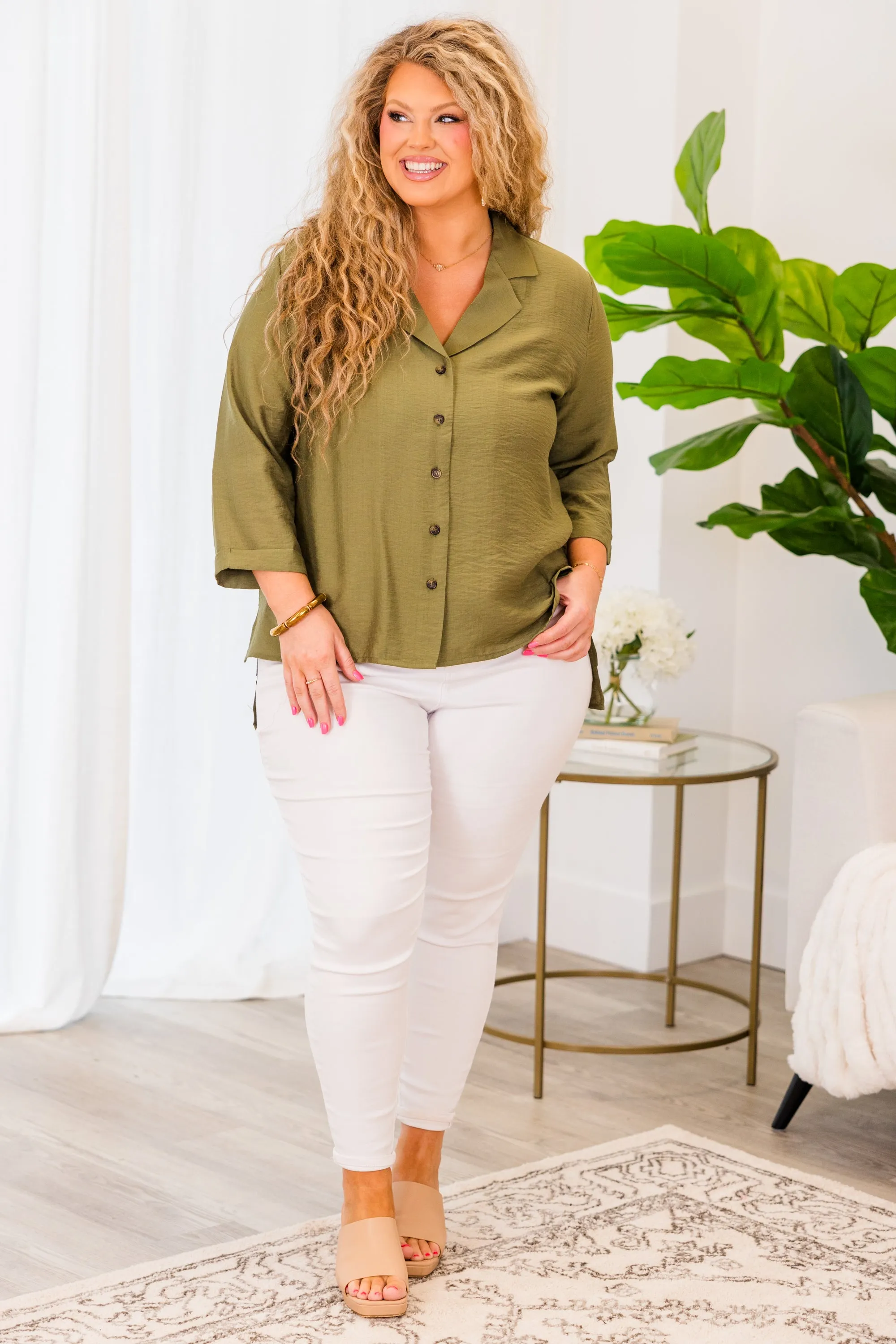 Pictured Together Top, Green
