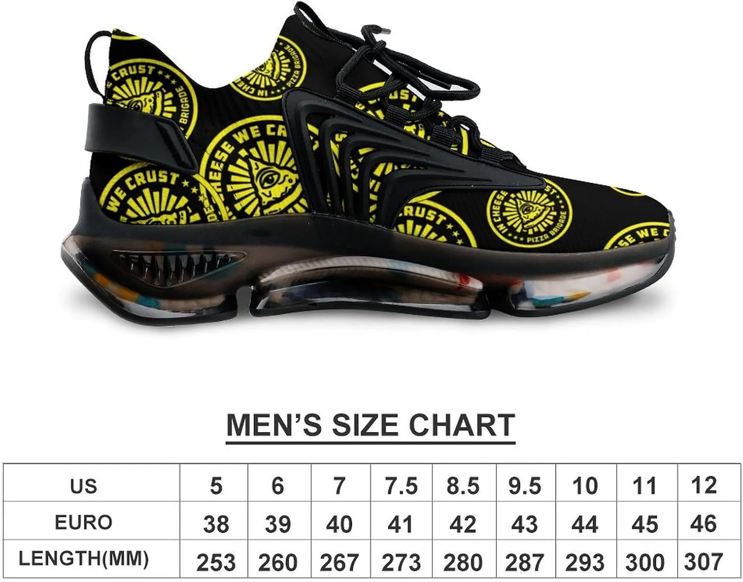 Pizza Brigade Walking Shoes for Men Lightweight Tennis Fashion Elastic Sports Shoes Cushion Basketball Shoes
