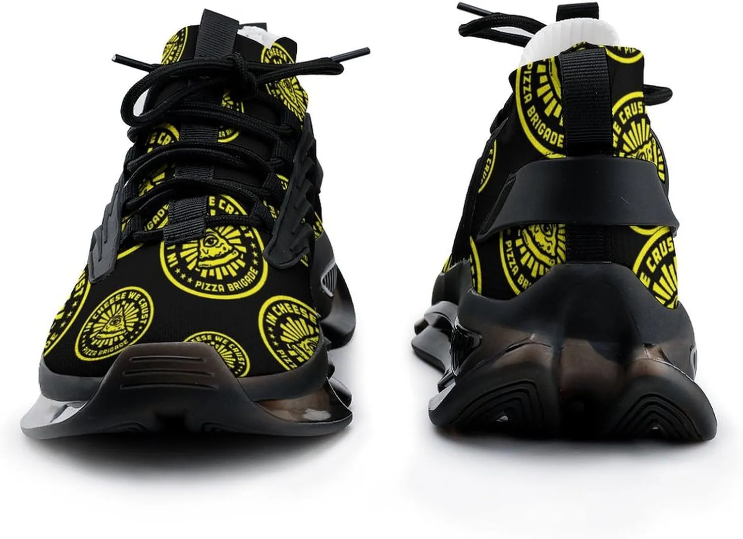Pizza Brigade Walking Shoes for Men Lightweight Tennis Fashion Elastic Sports Shoes Cushion Basketball Shoes