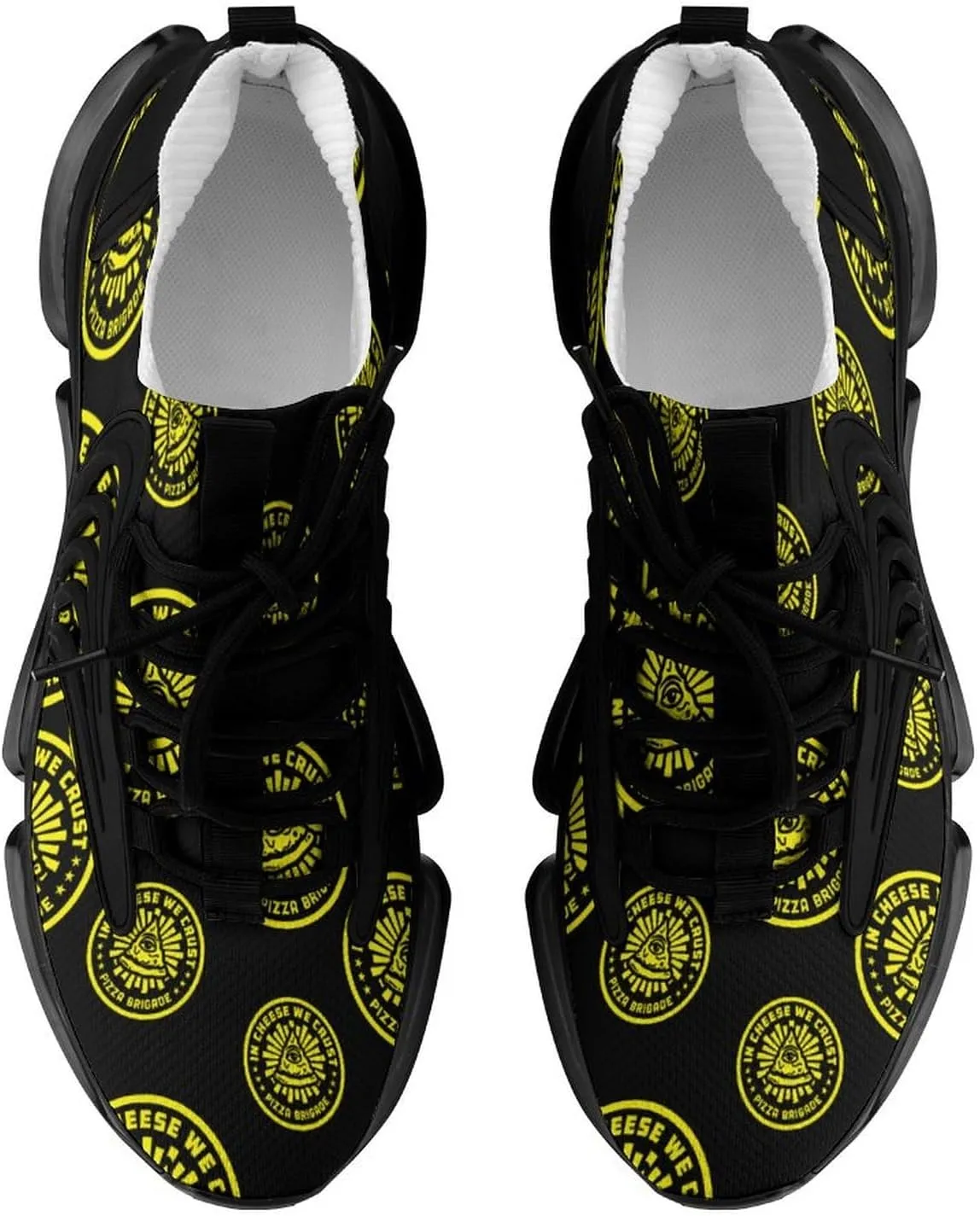 Pizza Brigade Walking Shoes for Men Lightweight Tennis Fashion Elastic Sports Shoes Cushion Basketball Shoes