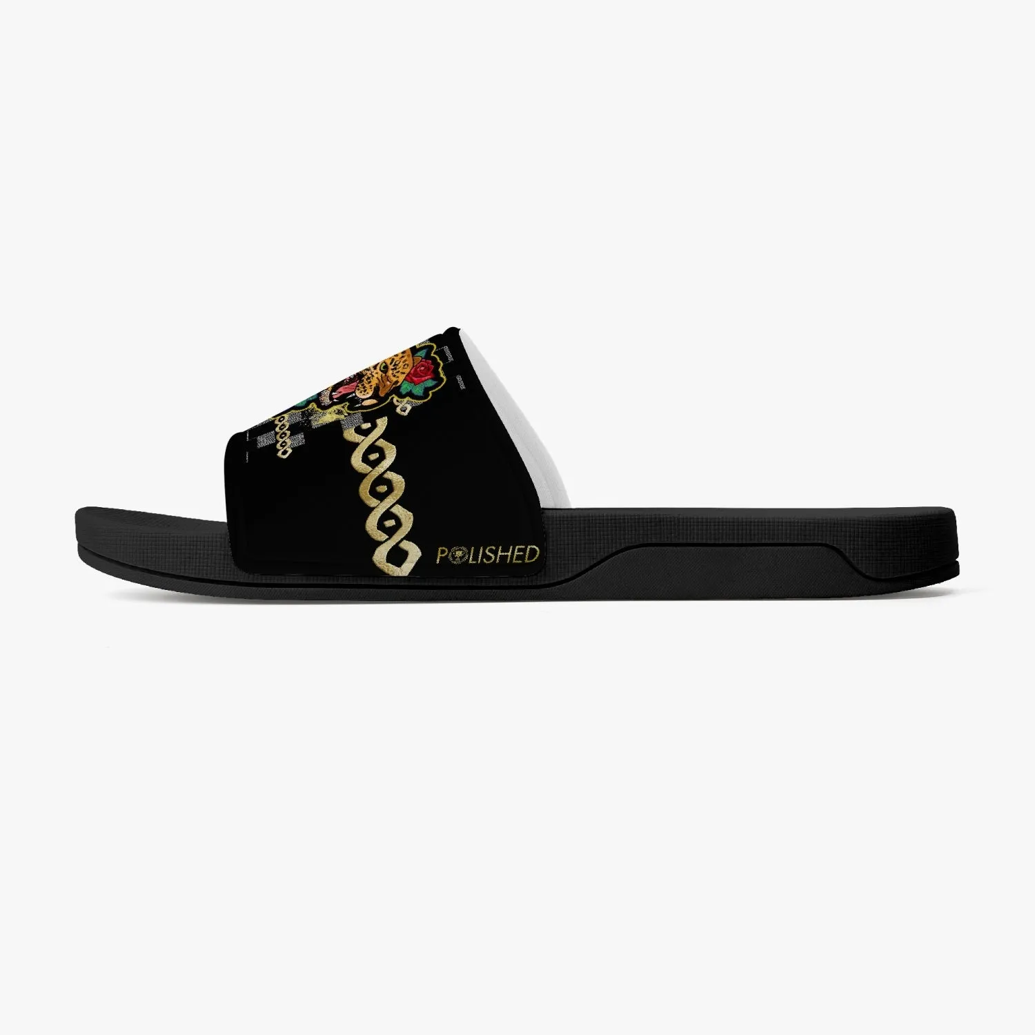 Polished Punteggiato Level 1 Casual Sandals Slides - Black Blk
