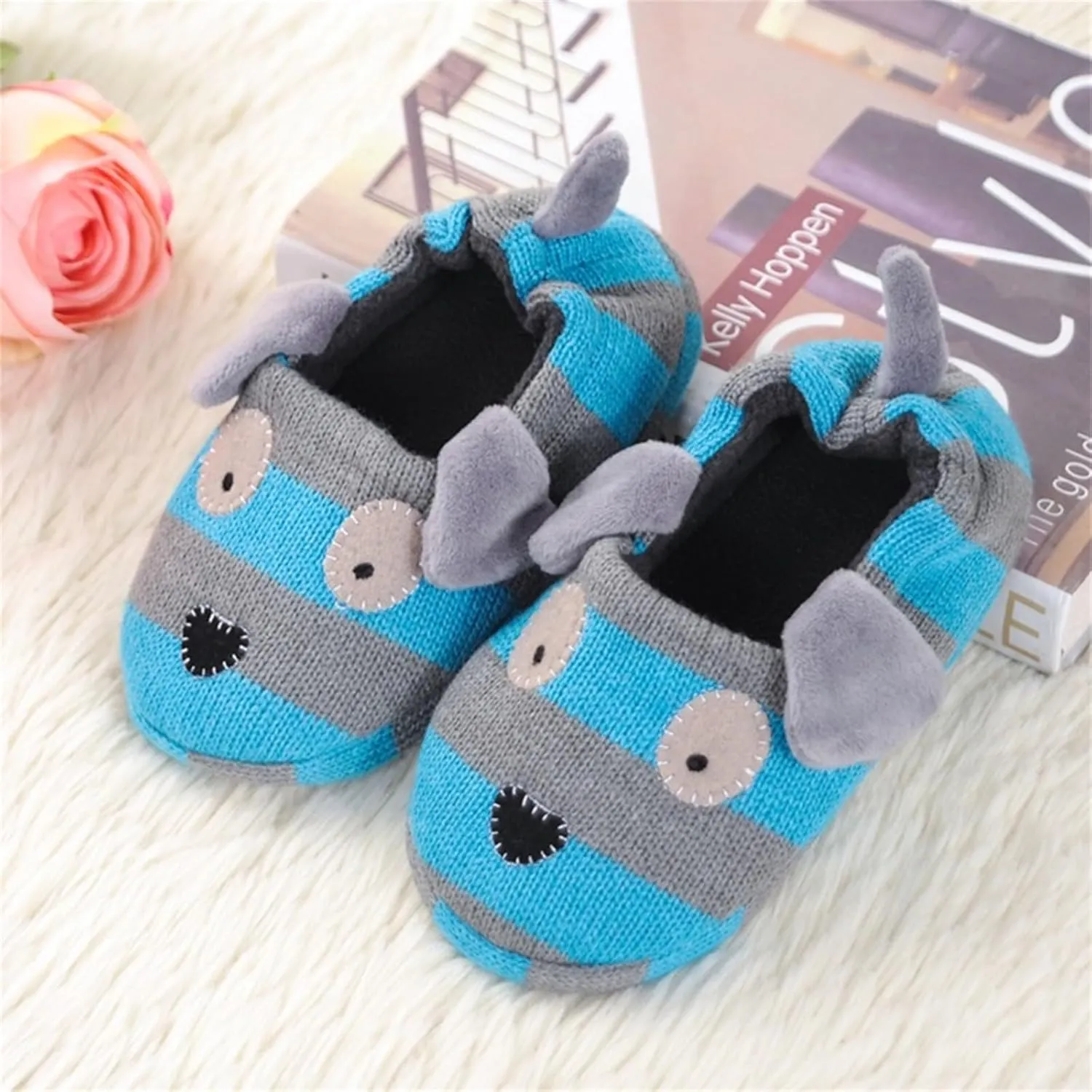 Pottery Slipper Children's Fall And Winter Warm Home Woolen Cloth Cotton Slippers Girls Sandals 13 5
