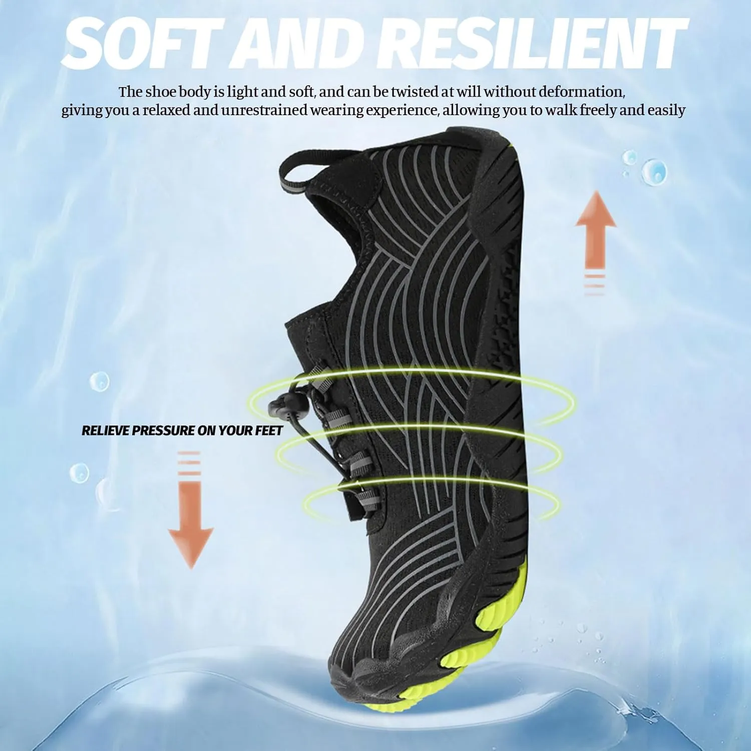 Pro Barefoot Shoes Women Men Barefoot Quick-Dry Outdoor Athletic Shoes Trainers with Arch Support Breathable Wide Swim Walking Anti Slip Sneakers Sports Pool Swim Surf Travel Beach Walking