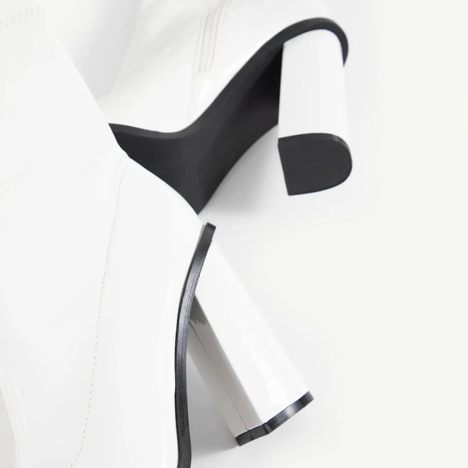RAID Saylor Block Heeled Ankle Boot in White