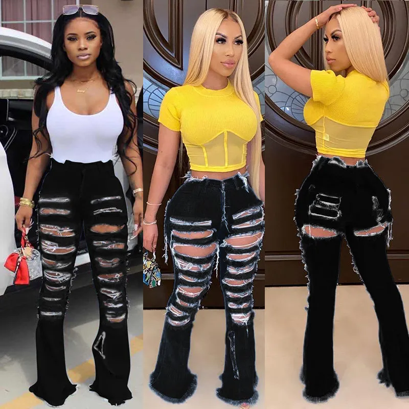 Rebel Chic Ripped Bell Bottoms