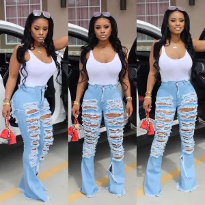 Rebel Chic Ripped Bell Bottoms