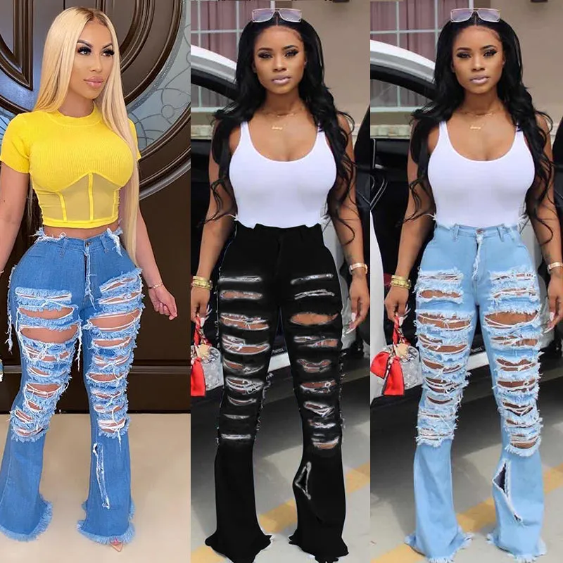 Rebel Chic Ripped Bell Bottoms