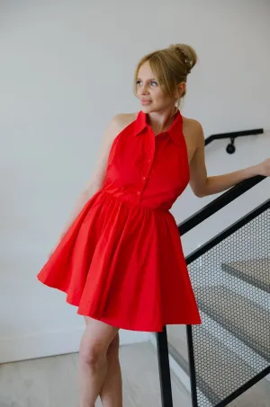 Red Halter Mini Dress