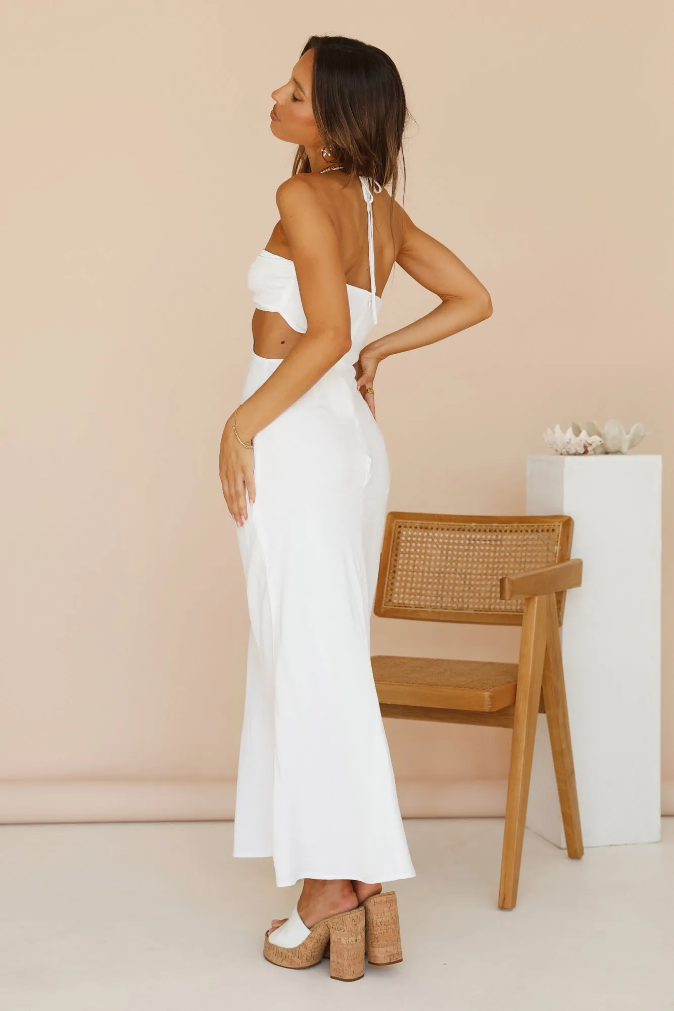 RUNAWAY THE LABEL Etta Midi Dress White