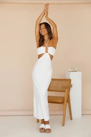 RUNAWAY THE LABEL Etta Midi Dress White