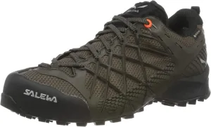 Salewa Men's Wildfire GTX Approach Shoe - Durable, Waterproof Gore-Tex Trail Shoe for Hiking & Climbing - Black Olive/Wallnut - 9.5