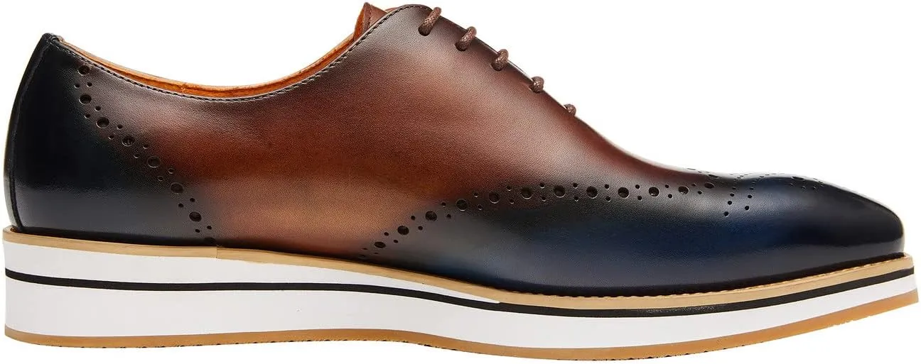 Santimon Men's Oxfords Business Casual Formal Dress Shoes Wingtip Boys Leather Sneakers Walking Shoes for Men