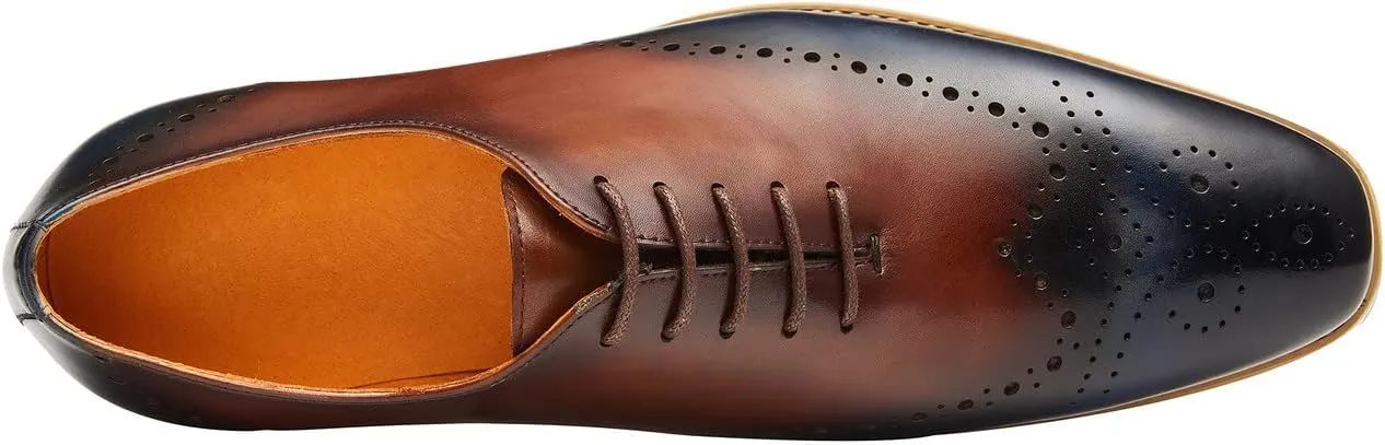 Santimon Men's Oxfords Business Casual Formal Dress Shoes Wingtip Boys Leather Sneakers Walking Shoes for Men