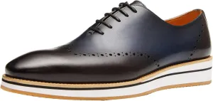 Santimon Men's Oxfords Business Casual Formal Dress Shoes Wingtip Boys Leather Sneakers Walking Shoes for Men