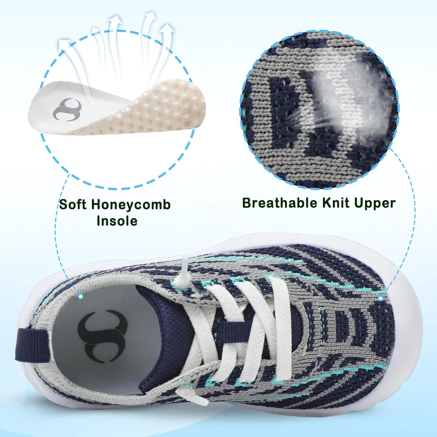 Scurtain Toddler Shoes Boys Girls Barefoot Shoes Kids Breathable Sneakers Slip on Toddler Sneakers