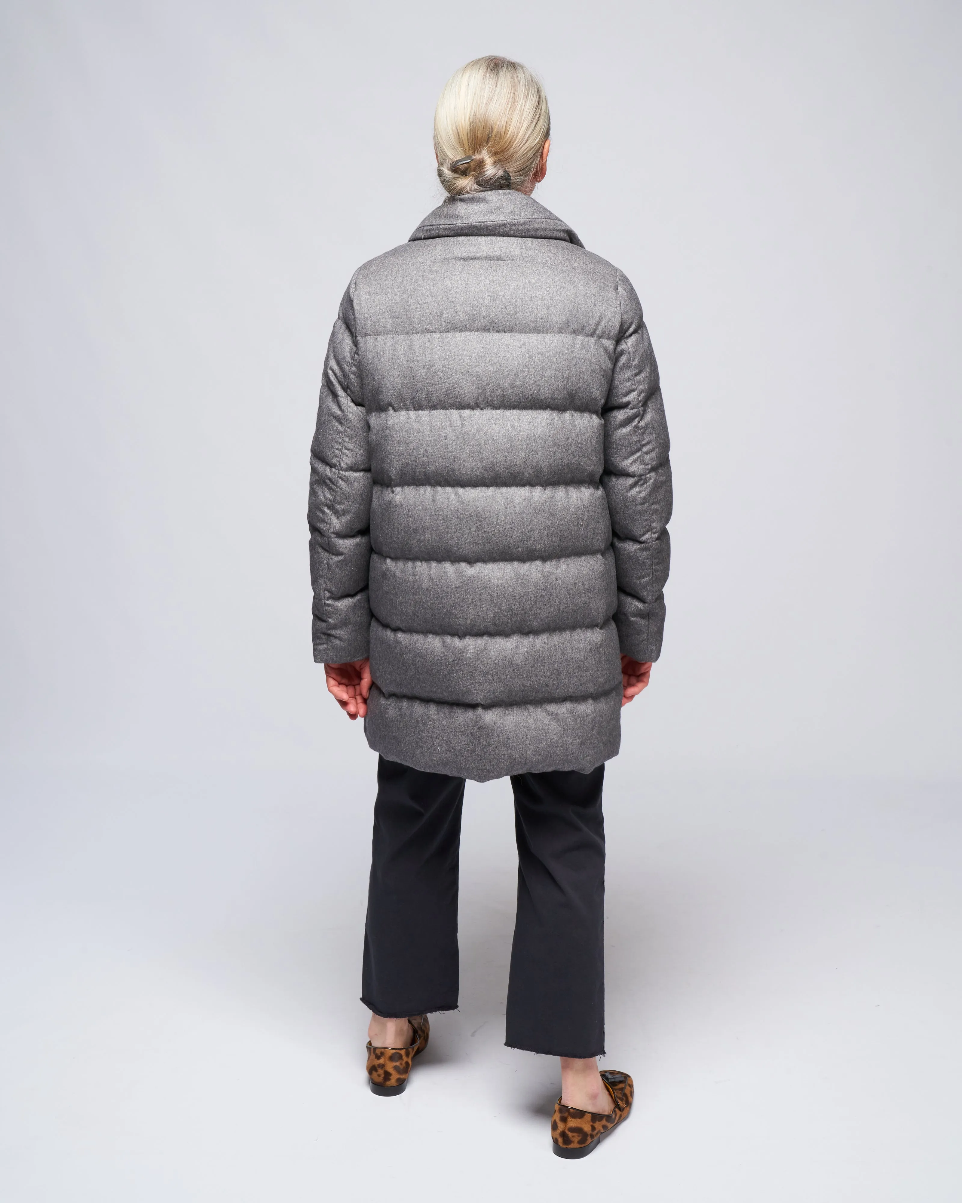 silk/ cashmere db peacoat - grigio