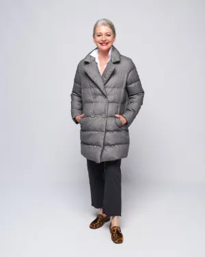 silk/ cashmere db peacoat - grigio