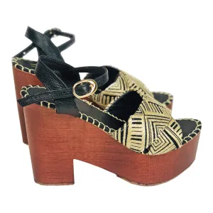 Silvia Cobos SALENTO Ankle Strap Chunky Heels in Black