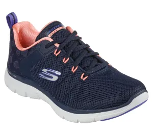Skechers 149580/NVMT Navy Women's Sporty Knit Mesh Upper Trainers