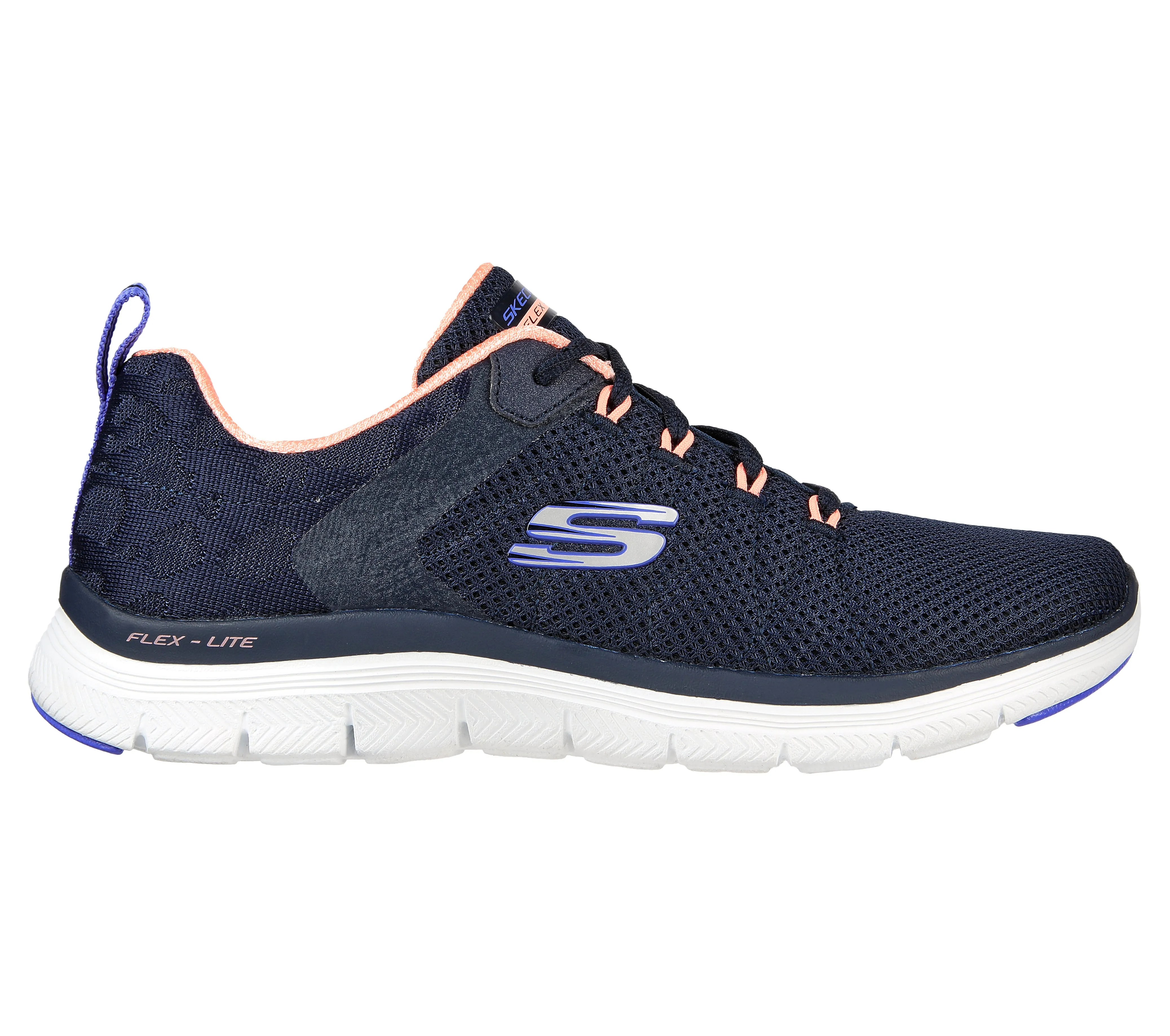 Skechers 149580/NVMT Navy Women's Sporty Knit Mesh Upper Trainers