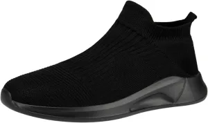 Slip On Sock Shoes for Men Fashion Fly Woven Mesh Sports Shoes Lightweight Soft Flat Bottom Hiking Sneakers