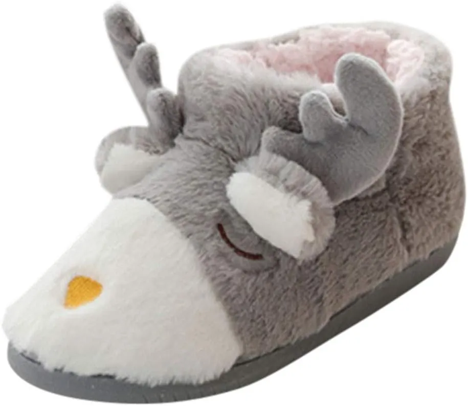 Slippers for Women Memory Foam,Fuzzy Slippers Boots Cozy Faux Fur House Shoes Rubber Sole Anti-Skid for Indoor Outdoor Use