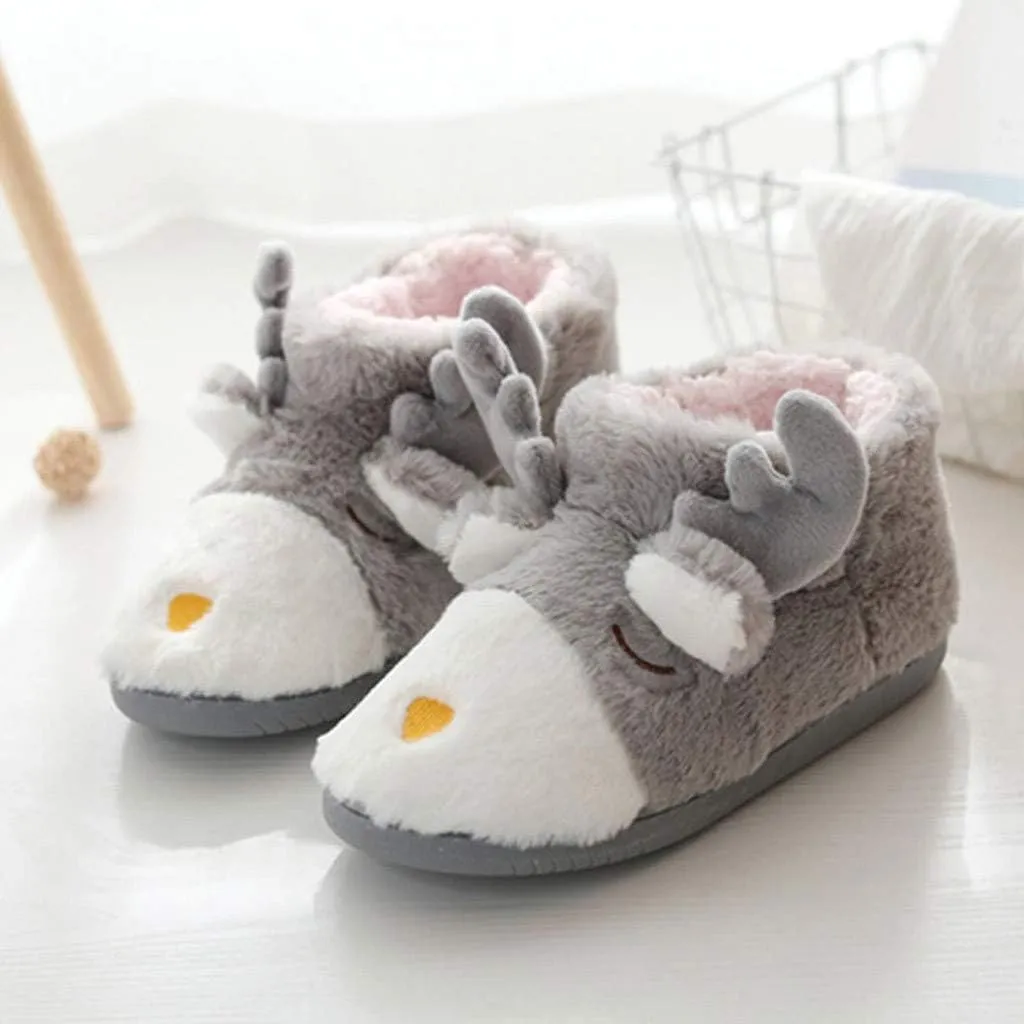 Slippers for Women Memory Foam,Fuzzy Slippers Boots Cozy Faux Fur House Shoes Rubber Sole Anti-Skid for Indoor Outdoor Use