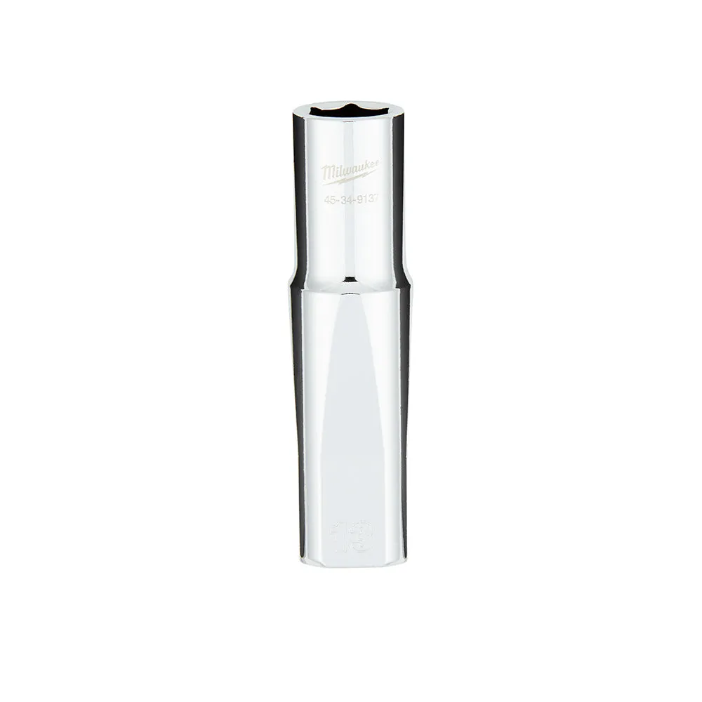 Socket - Milwaukee 1/2 in. Drive 13MM Metric 6-Point Deep Socket with FOUR FLAT™ Sides, 45-34-9137