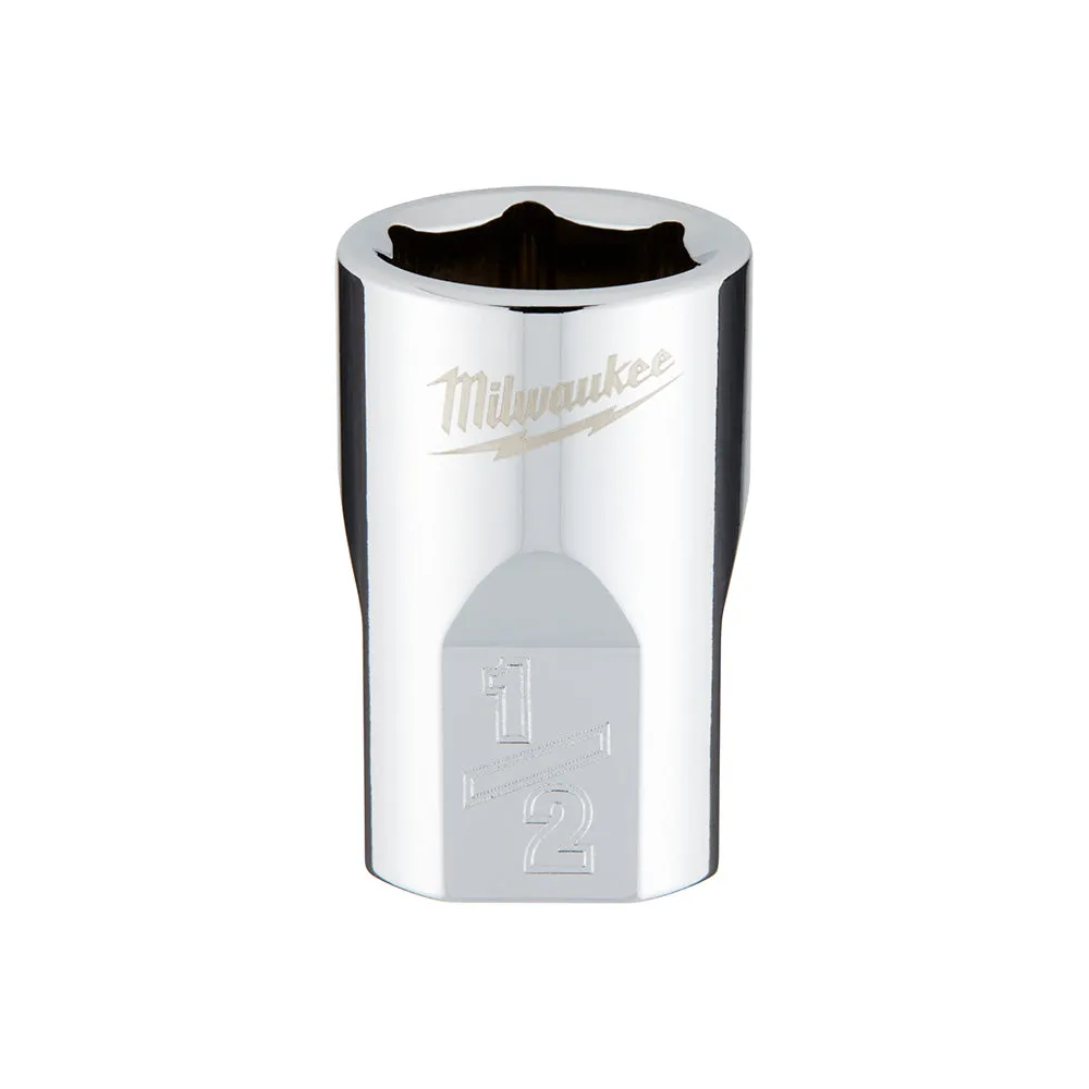 Socket - Milwaukee 3/8" Drive SAE Deep Socket with FOUR FLAT™ Sides, Various Sizes, 45-34-90