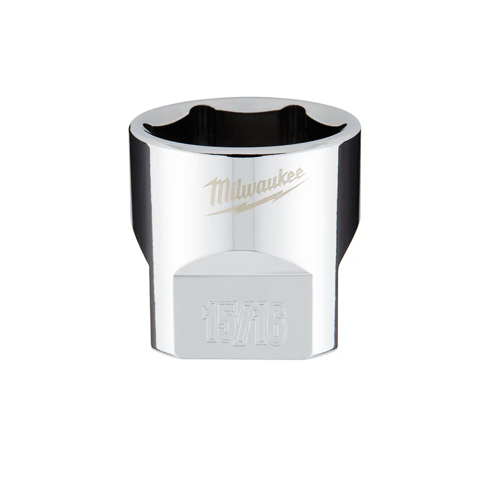 Socket - Milwaukee 3/8" Drive SAE Deep Socket with FOUR FLAT™ Sides, Various Sizes, 45-34-90