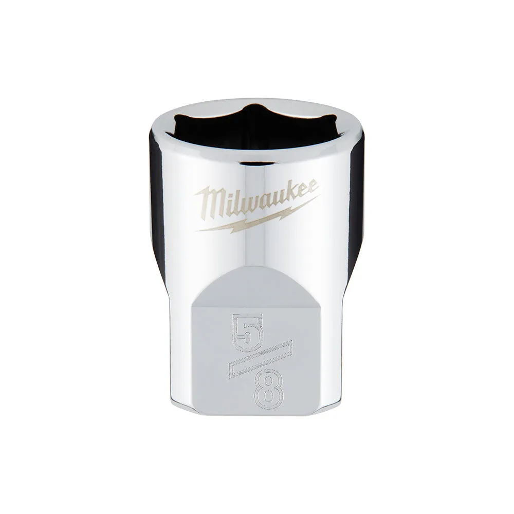 Socket - Milwaukee 3/8" Drive SAE Deep Socket with FOUR FLAT™ Sides, Various Sizes, 45-34-90