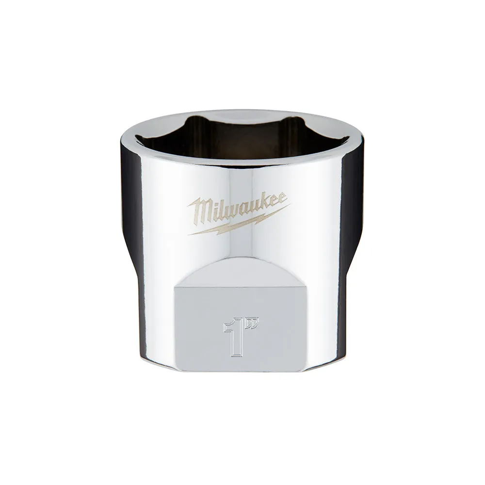 Socket - Milwaukee 3/8" Drive SAE Deep Socket with FOUR FLAT™ Sides, Various Sizes, 45-34-90