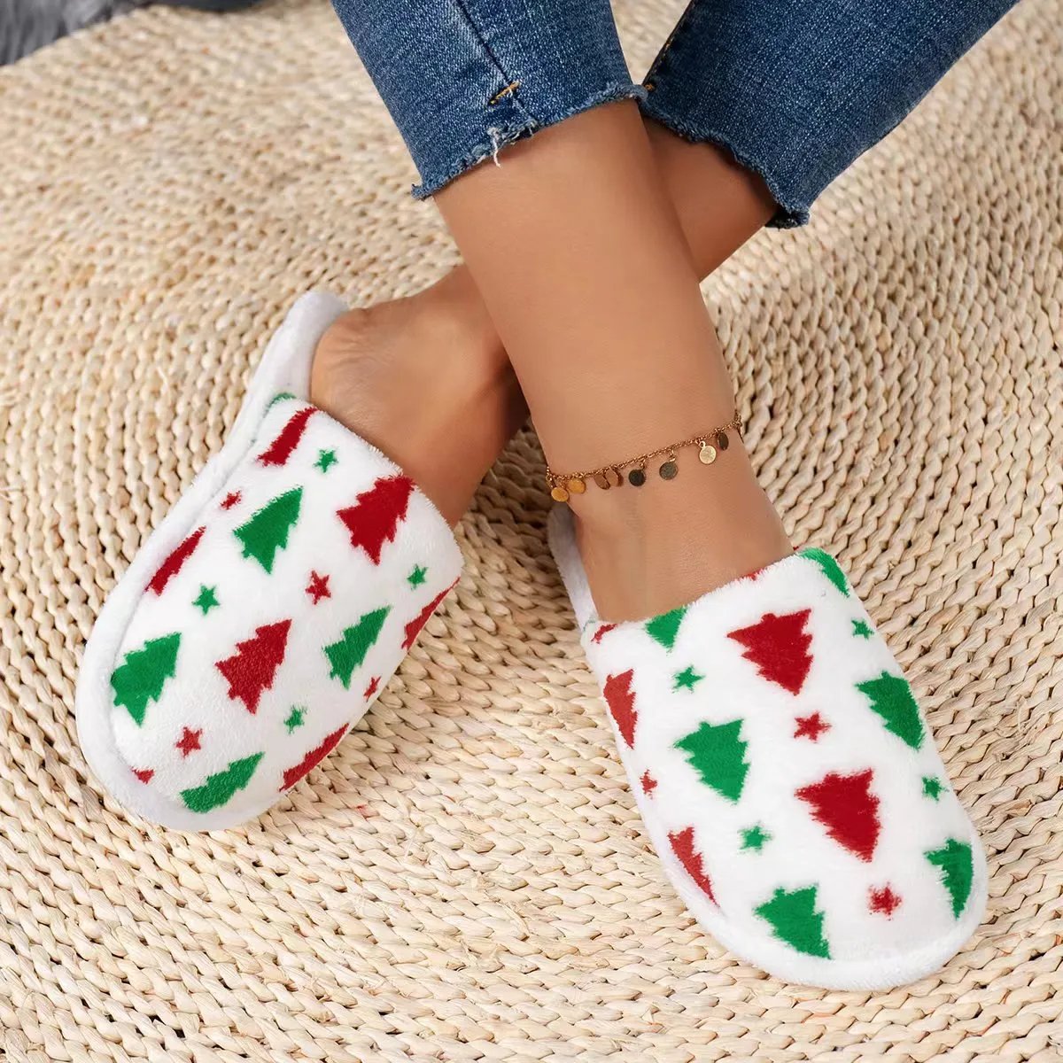 Sohiwoo Slipper Warm Fuzzy Fur Slippers Fluffy Slide Shoes