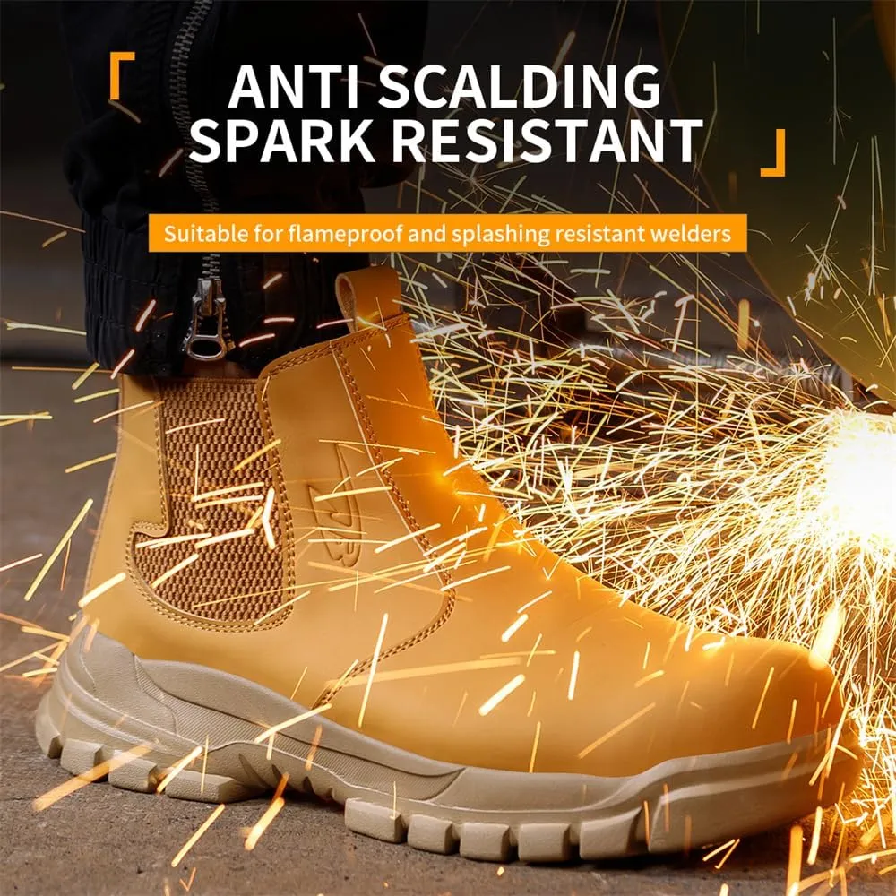 Steel Toe Boots for Men Women Durable Safety Work Boots Lightweight Composite Toe Boots Comfortable Indestructible&Construction Hard Toe Shoes