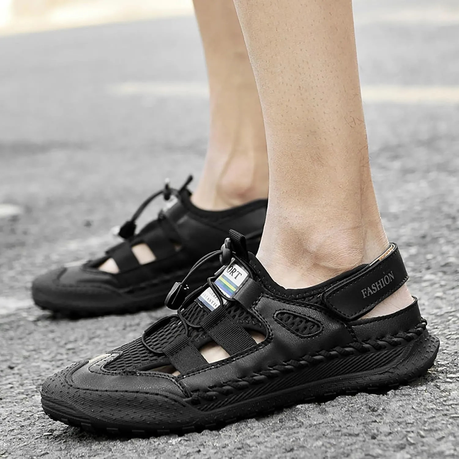 Summer Men's Mesh Casual Sandals Outdoor Water Proof And Slip Beach Shoes Breathable Shoes Men Leather Sandals