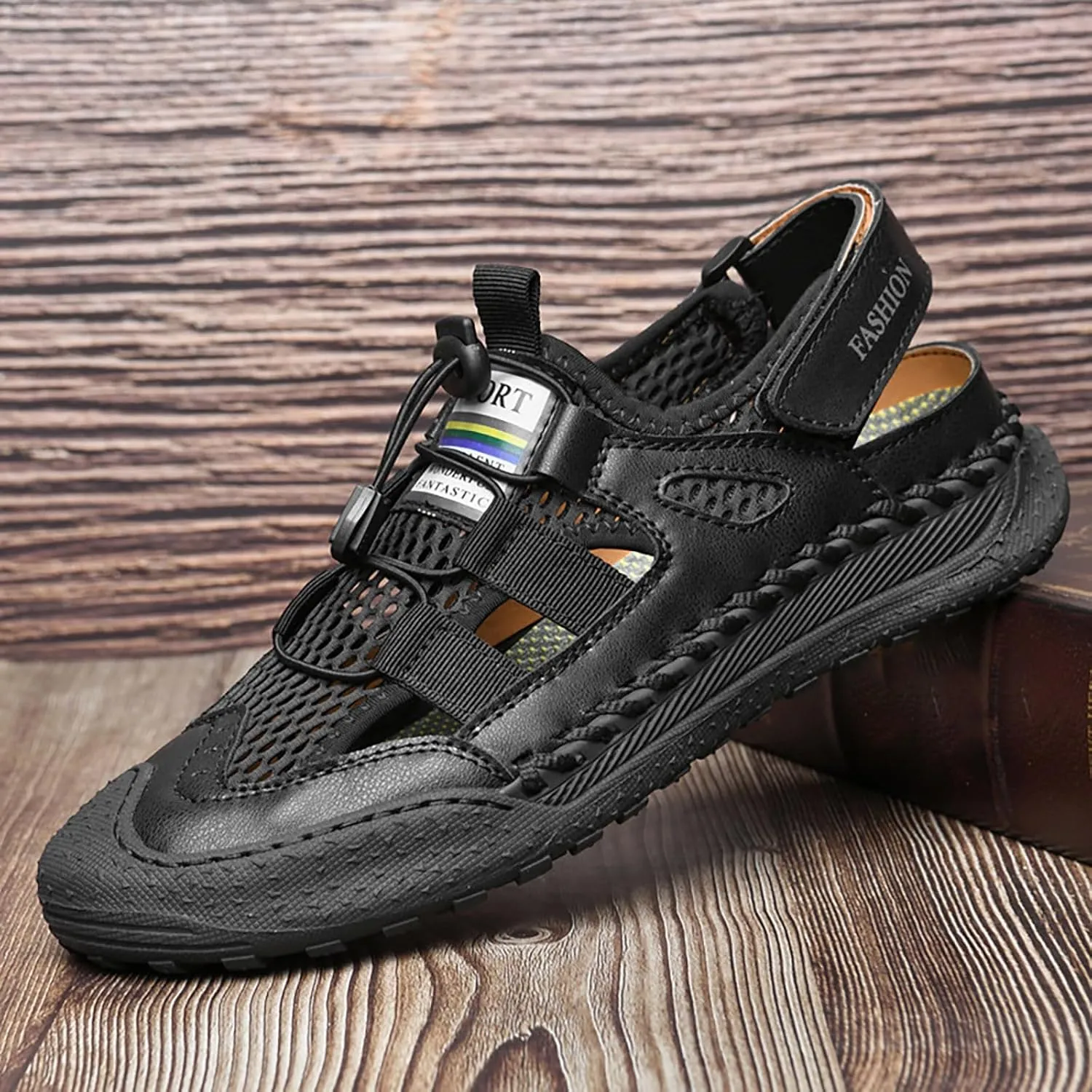 Summer Men's Mesh Casual Sandals Outdoor Water Proof And Slip Beach Shoes Breathable Shoes Men Leather Sandals