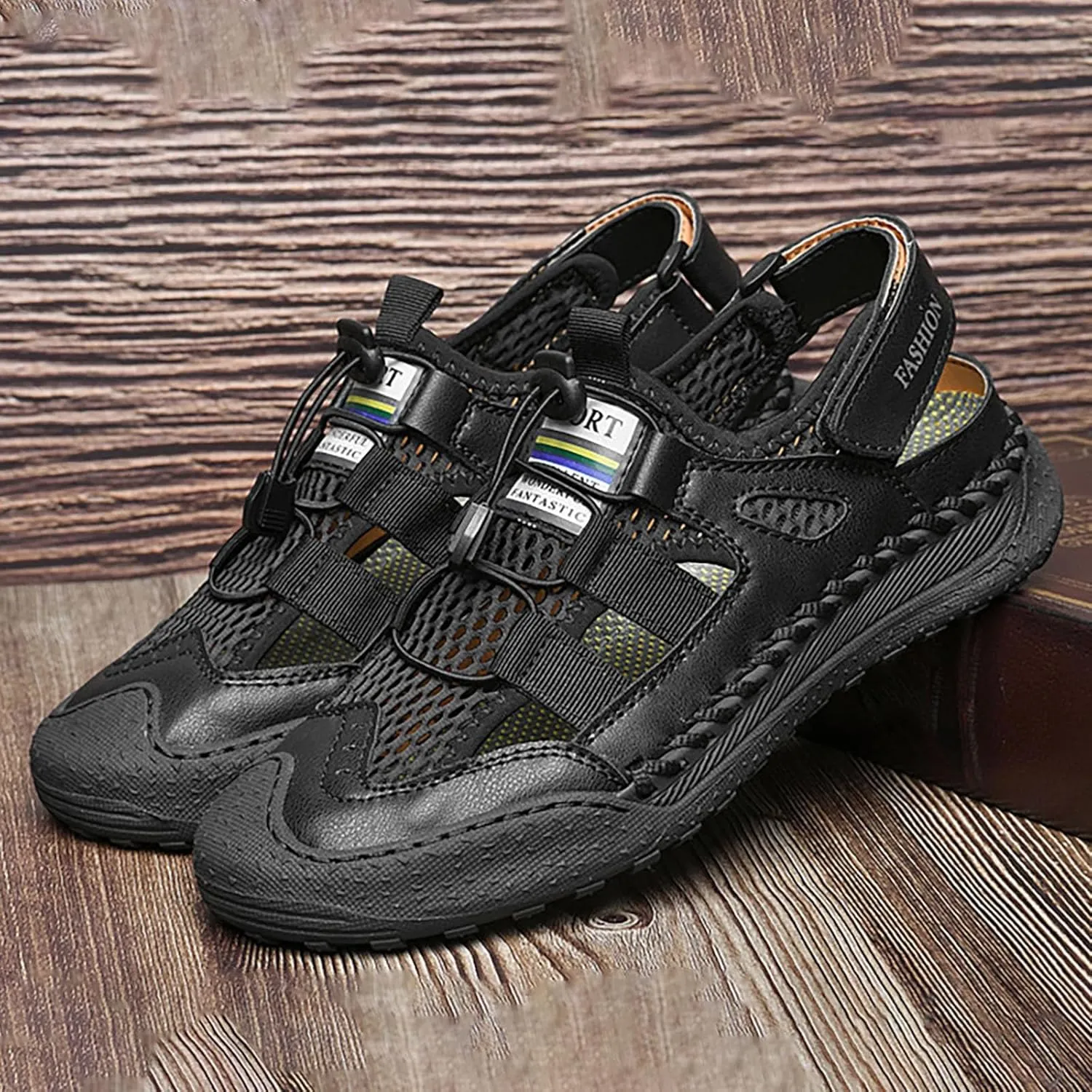 Summer Men's Mesh Casual Sandals Outdoor Water Proof And Slip Beach Shoes Breathable Shoes Men Leather Sandals