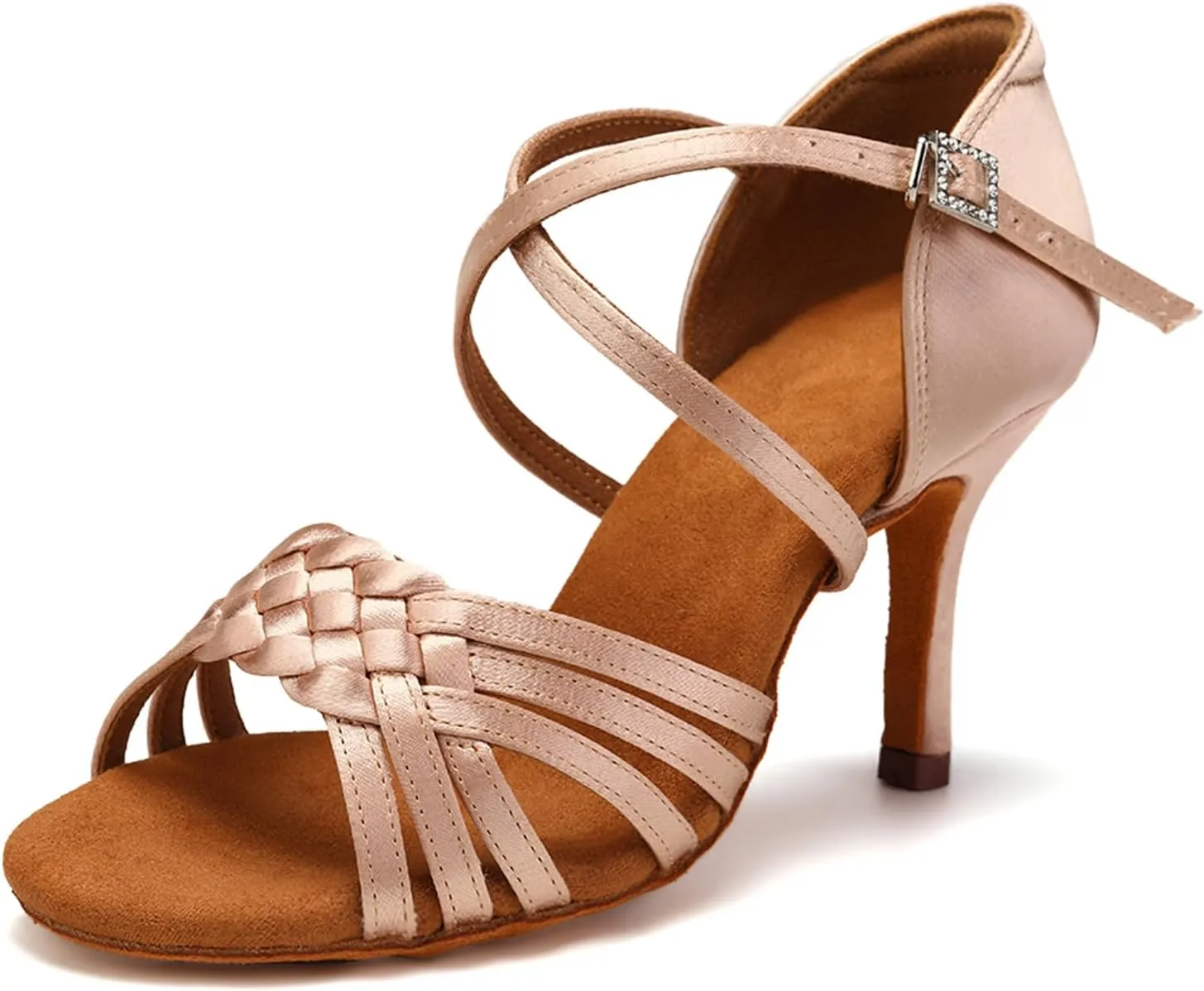 SWDZM Womens Latin Dance Shoes Suede Sole Ballroom Salsa Practice Dancing Shoes