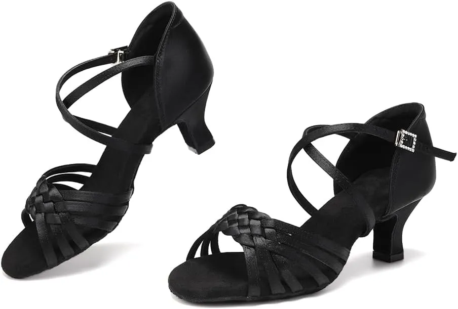 SWDZM Womens Latin Dance Shoes Suede Sole Ballroom Salsa Practice Dancing Shoes