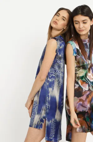 The Silk Leveled Dress   Venom Blue