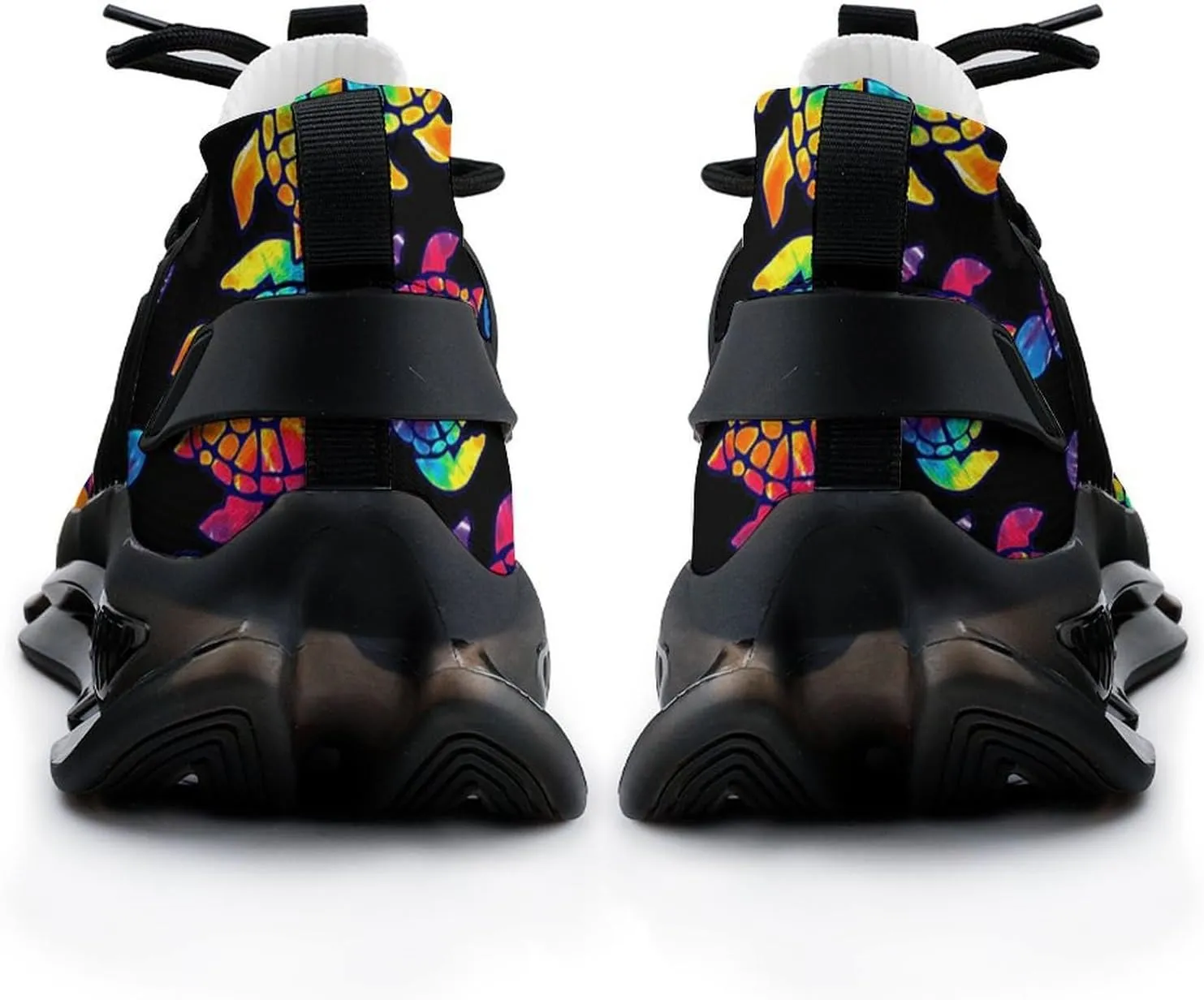 Tie Dye Cool Sea Turtle Walking Shoes for Men Lightweight Tennis Fashion Elastic Sports Shoes Cushion Basketball Shoes