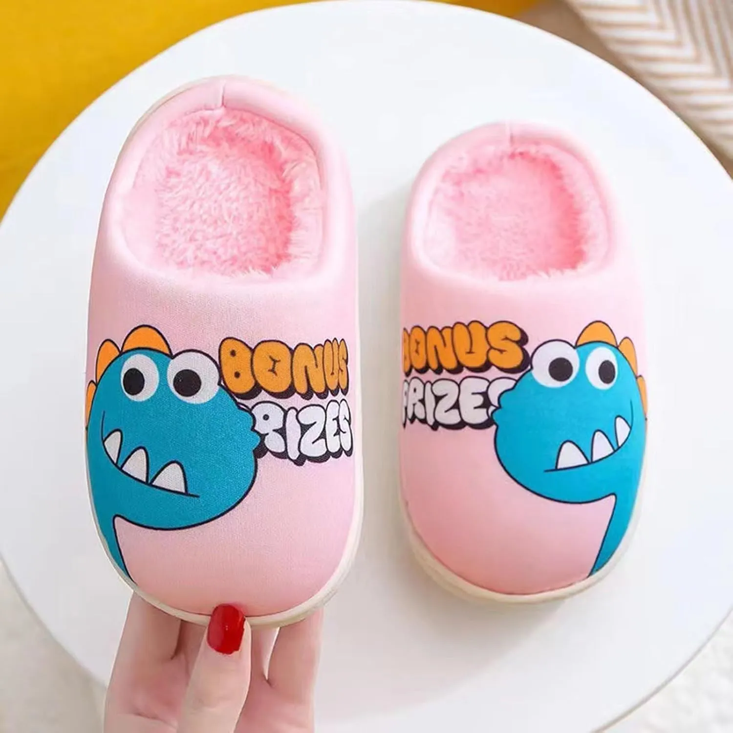 Toddler and Little Girls Plush Aline Slippers Cute Animal Plush Indoor Outdoor House Shoes Cute Slide Slippers