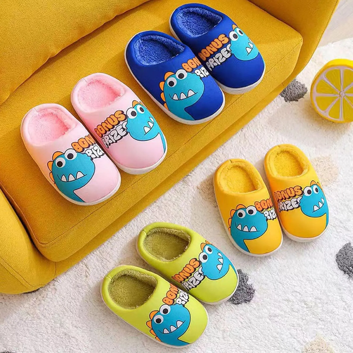 Toddler and Little Girls Plush Aline Slippers Cute Animal Plush Indoor Outdoor House Shoes Cute Slide Slippers