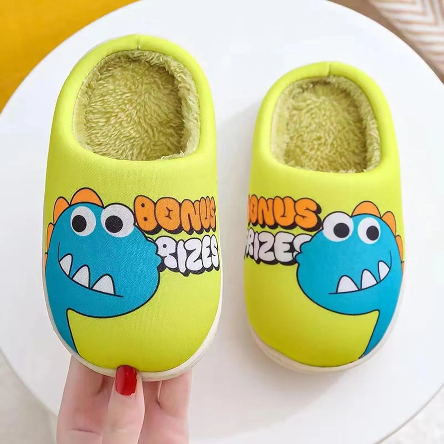 Toddler and Little Girls Plush Aline Slippers Cute Animal Plush Indoor Outdoor House Shoes Cute Slide Slippers